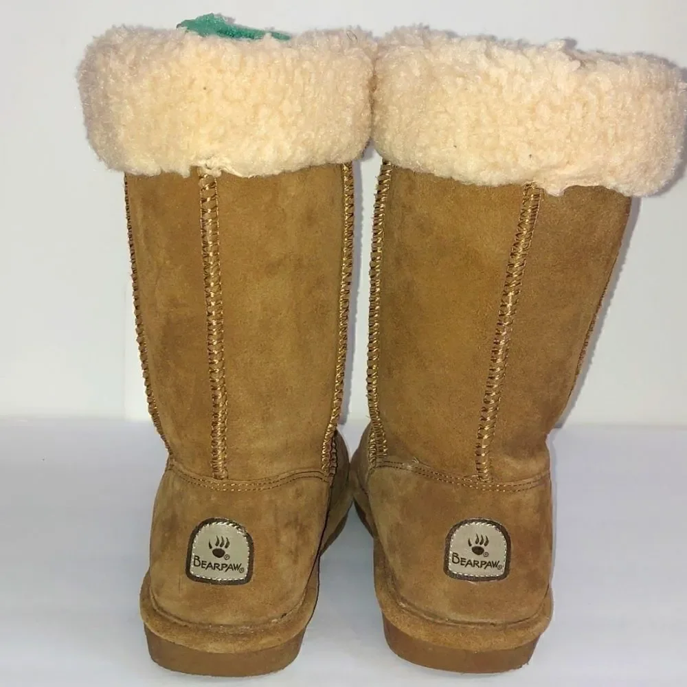 BEARPAW 'Marissa' Womens Brown Fur Lined Boots Sz 7